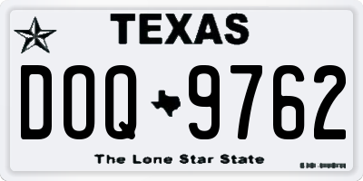 TX license plate DOQ9762