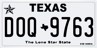 TX license plate DOQ9763