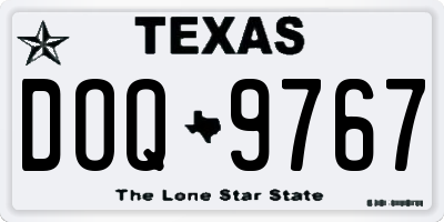 TX license plate DOQ9767