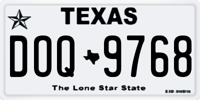 TX license plate DOQ9768