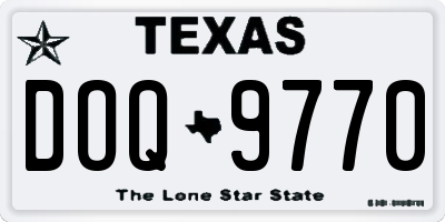TX license plate DOQ9770