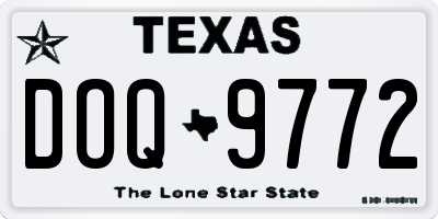 TX license plate DOQ9772