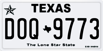 TX license plate DOQ9773