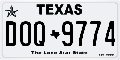 TX license plate DOQ9774
