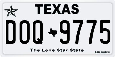 TX license plate DOQ9775