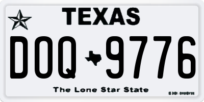 TX license plate DOQ9776