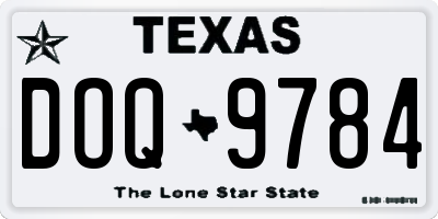 TX license plate DOQ9784
