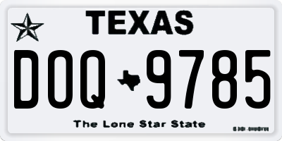 TX license plate DOQ9785