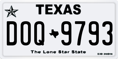 TX license plate DOQ9793