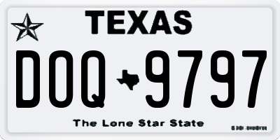 TX license plate DOQ9797
