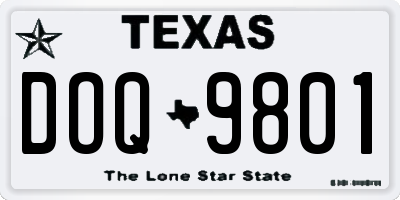 TX license plate DOQ9801