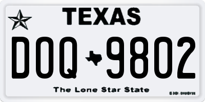 TX license plate DOQ9802