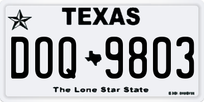 TX license plate DOQ9803