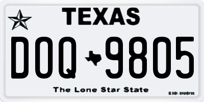 TX license plate DOQ9805