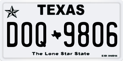 TX license plate DOQ9806