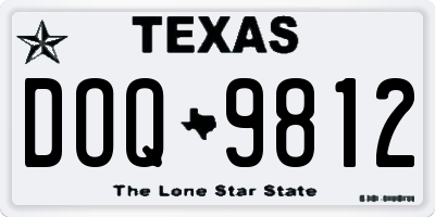 TX license plate DOQ9812