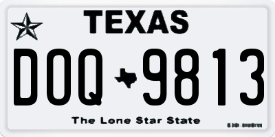 TX license plate DOQ9813