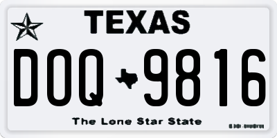 TX license plate DOQ9816