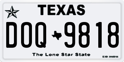 TX license plate DOQ9818