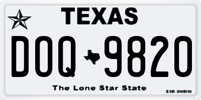 TX license plate DOQ9820