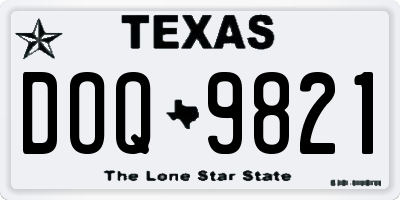 TX license plate DOQ9821