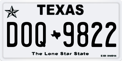 TX license plate DOQ9822