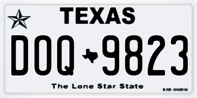 TX license plate DOQ9823