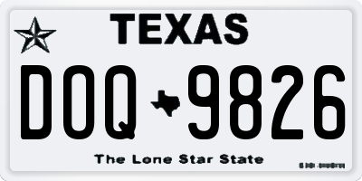 TX license plate DOQ9826