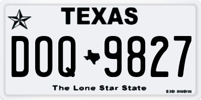 TX license plate DOQ9827