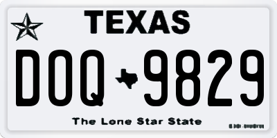 TX license plate DOQ9829