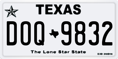 TX license plate DOQ9832