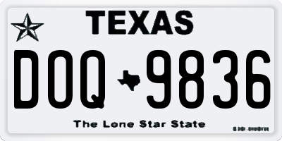 TX license plate DOQ9836