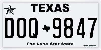 TX license plate DOQ9847