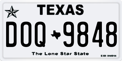TX license plate DOQ9848