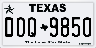 TX license plate DOQ9850