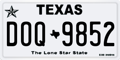 TX license plate DOQ9852