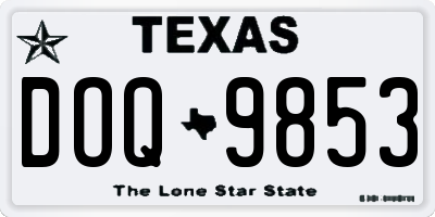 TX license plate DOQ9853
