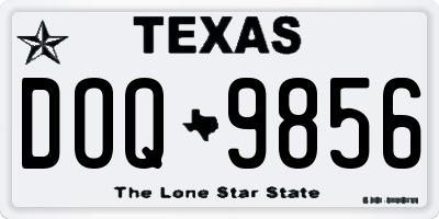 TX license plate DOQ9856
