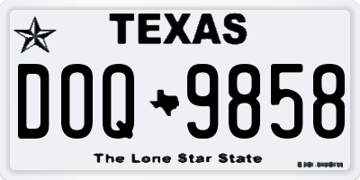 TX license plate DOQ9858
