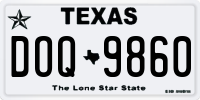 TX license plate DOQ9860