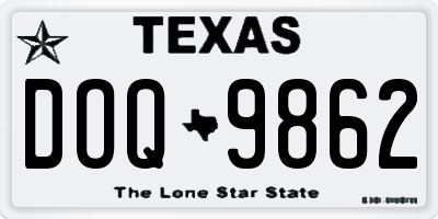 TX license plate DOQ9862