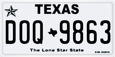 TX license plate DOQ9863