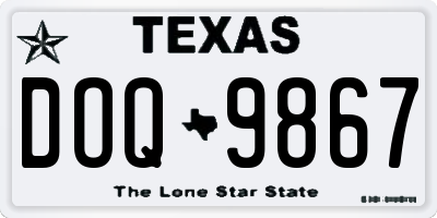 TX license plate DOQ9867
