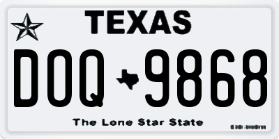 TX license plate DOQ9868