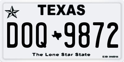 TX license plate DOQ9872
