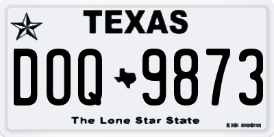 TX license plate DOQ9873