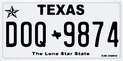 TX license plate DOQ9874