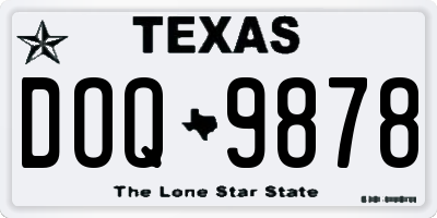 TX license plate DOQ9878