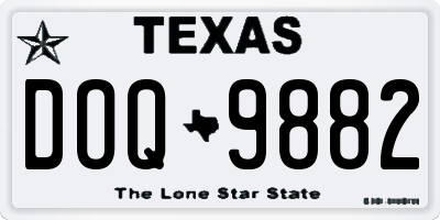 TX license plate DOQ9882
