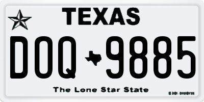 TX license plate DOQ9885